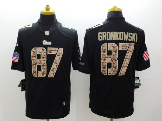 Men's New England Patriots Rob Gronkowski #87 Black Authentic Game Jersey1