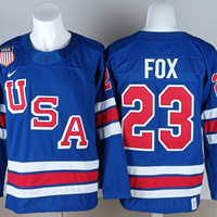 Men's United States Hockey Adam Fox #23 Royal 2026 Winter Olympics Jersey
