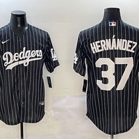Men's Los Angeles Dodgers Teoscar Hernandez #37 Black Alternate Limited Player Jersey1