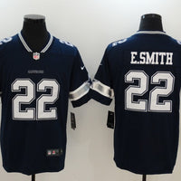 Men's Dallas Cowboys Emmitt Smith #22 Navy Game Player Jersey1
