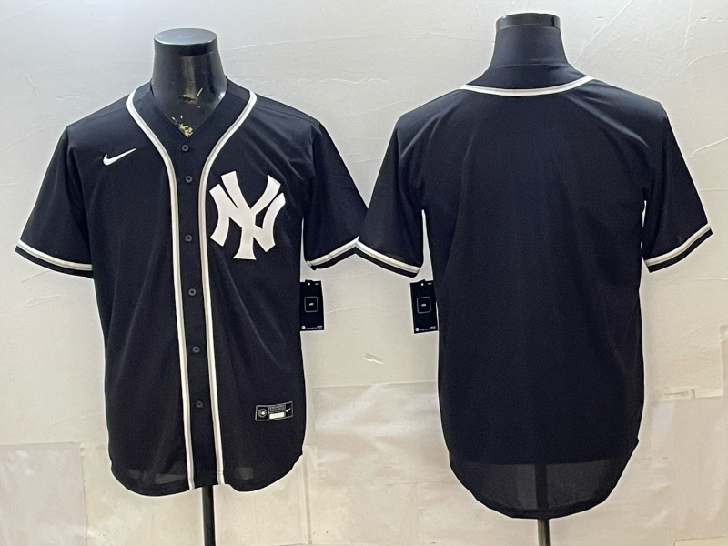 Men's New York Yankees Fashion Black Out Replica Jersey