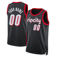 Men's Portland Trail Blazers Black 2021/22 Swingman Custom Jersey1 - City Edition