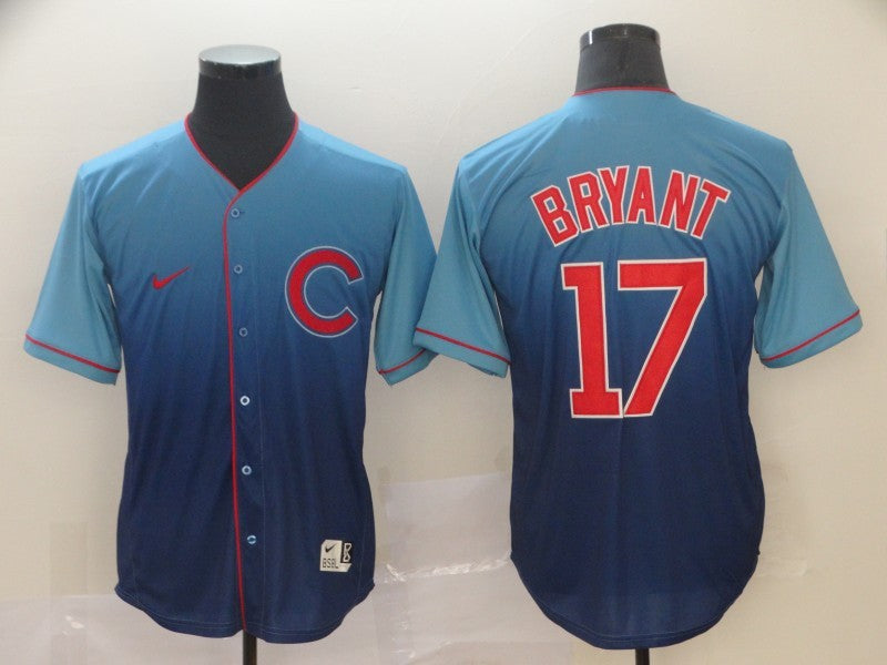 Men's Chicago Cubs Kris Bryant #17 Blue Player Jersey1