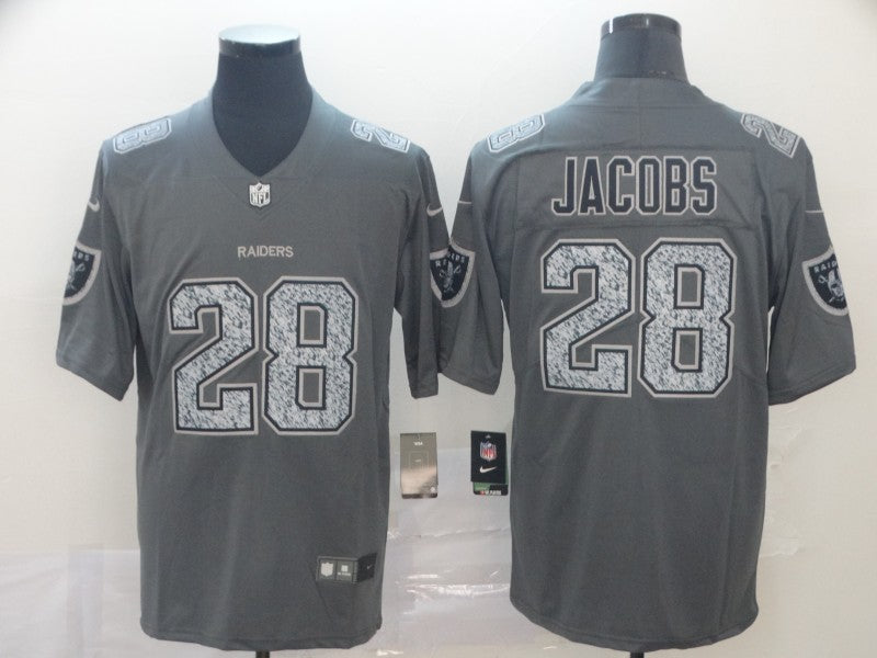 Men's Las Vegas Raiders Josh Jacobs #28 Gray Player Game Jersey1