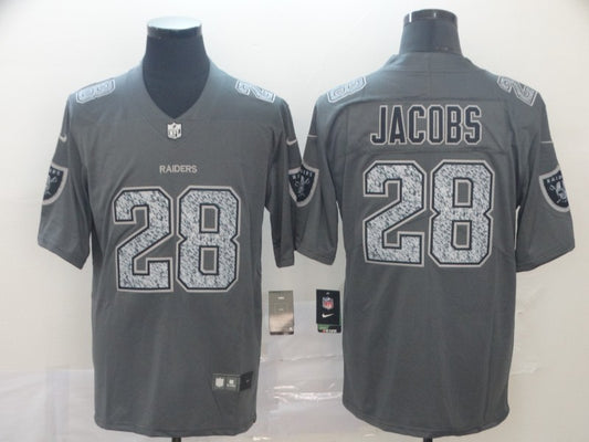 Men's Las Vegas Raiders Josh Jacobs #28 Gray Player Game Jersey1