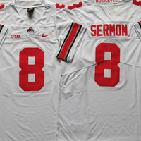 Men's Ohio State Buckeyes Trey Sermon #8 White Player Game Jersey