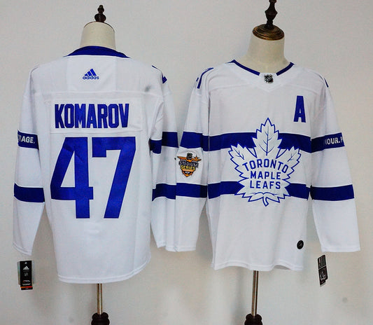Men's Toronto Maple Leafs Leo Komarov #47 White Player Jersey1