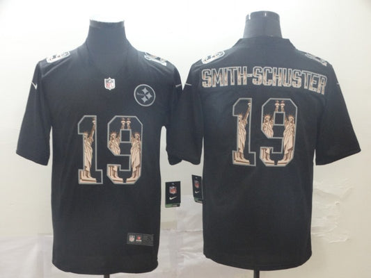 Men's Pittsburgh Steelers JuJu Smith-Schuster #19 Black Team Game Jersey1