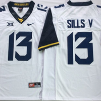 Men's West Virginia Mountaineers David Sills #13 White Player Game Jersey