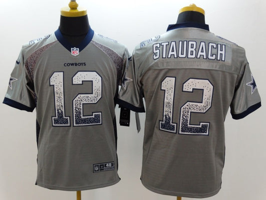 Men's Dallas Cowboys Roger Staubach #12 Gray Game Jersey1