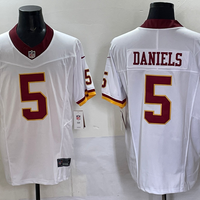 Men's Washington Commanders Jayden Daniels #5 White Game Player Jersey