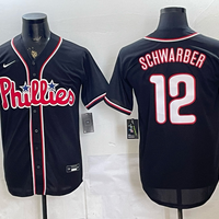 Men's Philadelphia Phillies Kyle Schwarber #12 Fashion Replica Black Out Jersey