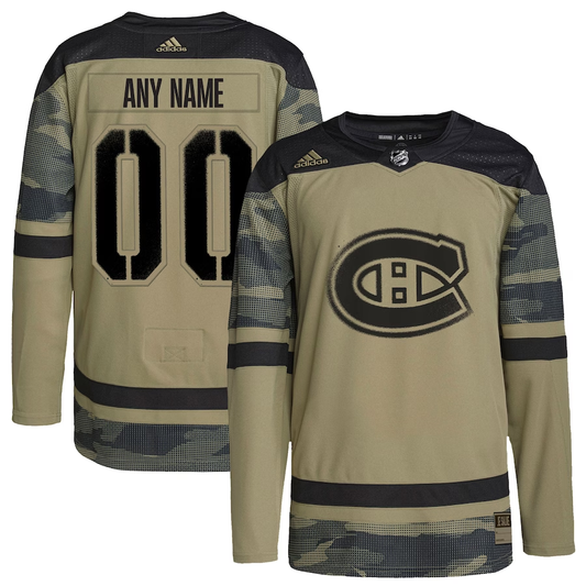 Men's Montreal Canadiens Camo Military Appreciation Team Custom Jersey1