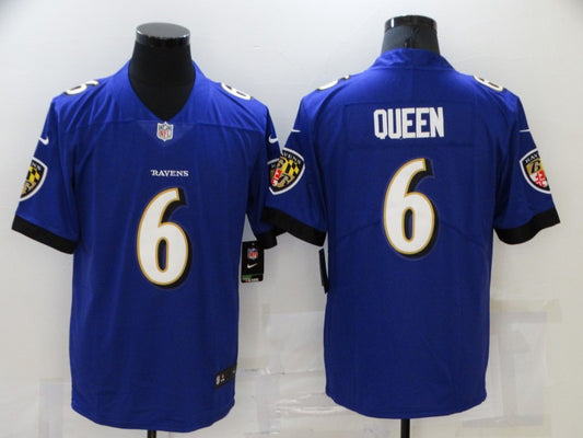 Men's Baltimore Ravens Patrick Queen #6 Purple Game Player Jersey1
