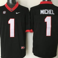 Men's Georgia Bulldogs Sony Michel #1 Black Player Game Jersey