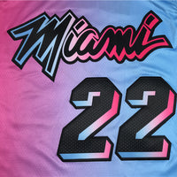 Men's Miami Heat Jimmy Butler #22 NBA Pink Blue Swingman Jersey1 - City Edition