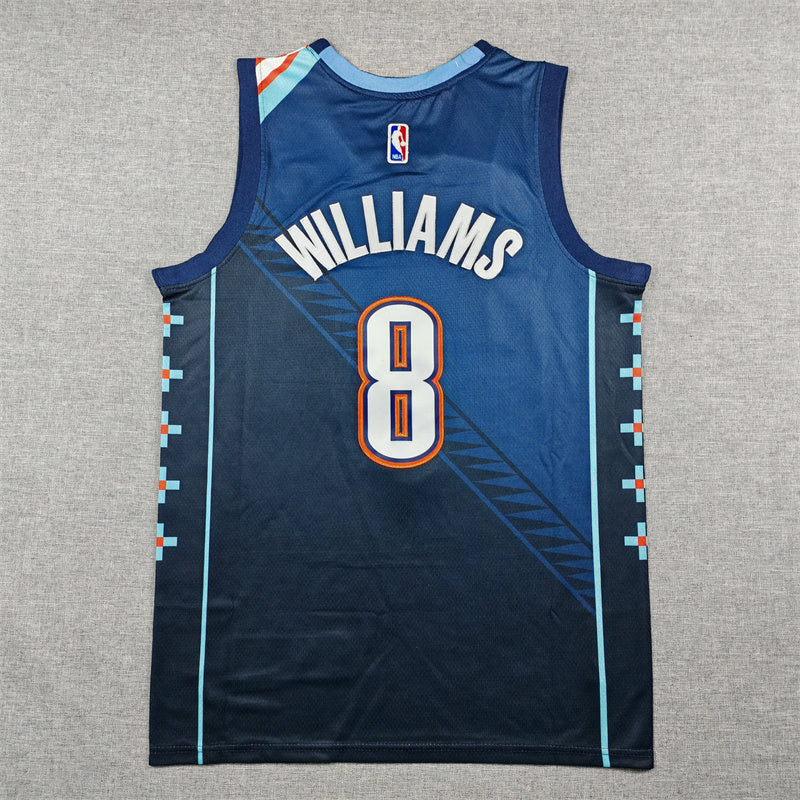 Men's Oklahoma City Thunder Jalen Williams #8 Navy 2025/26 Swingman Jersey - City Edition