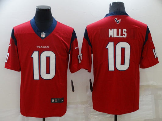 Men's Houston Texans Davis Mills #10 Red Game Jersey1