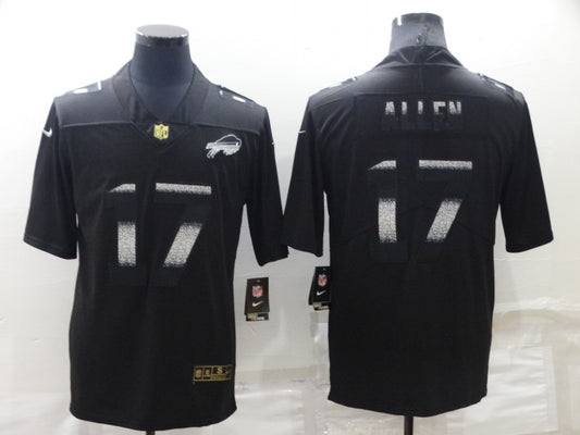 Men's Buffalo Bills Josh Allen #17 Black Alternate Player Jersey1