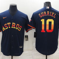 Men's Houston Astros Yuli Gurriel #10 Navy Replica Player Jersey1