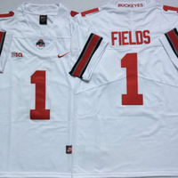 Men's Ohio State Buckeyes Justin Fields #1 White Player Game Jersey