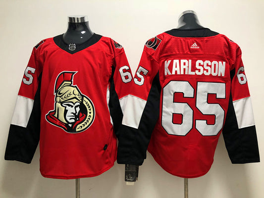 Men's Ottawa Senators Erik Karlsson #65 Red Player Game Jersey1