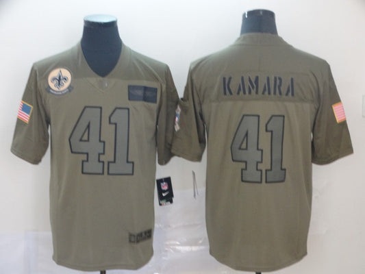 Men's New Orleans Saints Alvin Kamara #41 Brown Game Jersey1