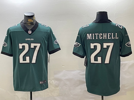Men's Philadelphia Eagles Quinyon Mitchell #27 Midnight Green Player Game Jersey1