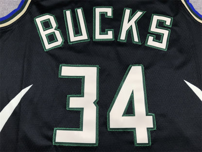 Men's Milwaukee Bucks Giannis Antetokounmpo #34 Black Swingman Jersey1 - Statement Edition