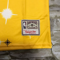 Men's Los Angeles Lakers LeBron James Yellow Hardwood Classics Swingman Jersey1