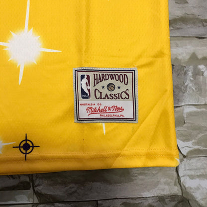 Men's Los Angeles Lakers LeBron James Yellow Hardwood Classics Swingman Jersey1