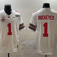 Men's Ohio State Buckeyes Quinshon Judkins White 2025 CFP Final National Champions Patch F.U.S.E. Jersey
