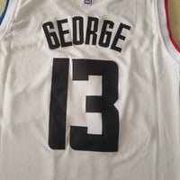 Men's LA Clippers Paul George #13 NBA White Classics Jersey1