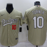 Men's Los Angeles Dodgers Justin Turner #10 Gold Replica Baseball Jersey1
