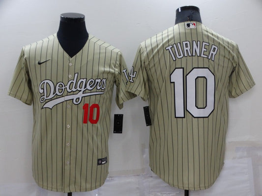 Men's Los Angeles Dodgers Justin Turner #10 Gold Replica Baseball Jersey1