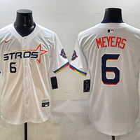 Men's Houston Astros Jake Meyers #6 White 2025 City Connect Limited Player Jersey1