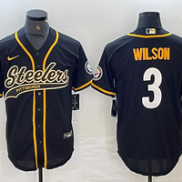 Men's Pittsburgh Steelers Russell Wilson #3 Black Game Jersey1 Joint Edition