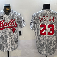 Men's Chicago Bulls Michael Jordan #23 Arctic Camo 2024 Salute to Service Replica Player Jersey