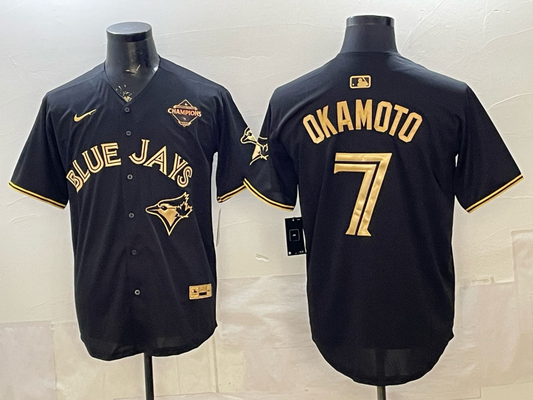 Men's Toronto Blue Jays Kazuma Okamoto #7 Black Limited Player Jersey