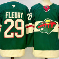 Men's Minnesota Wild Marc-Andr¨¦ Fleury #29 Green Player Jersey