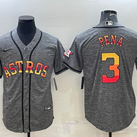 Men's Houston Astros Jeremy Pena #3 Gray Replica Player Jersey1