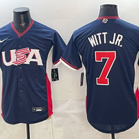 Men's USA Baseball Bobby Witt Jr. #7 Navy 2026 World Baseball Classic Stadium Jersey