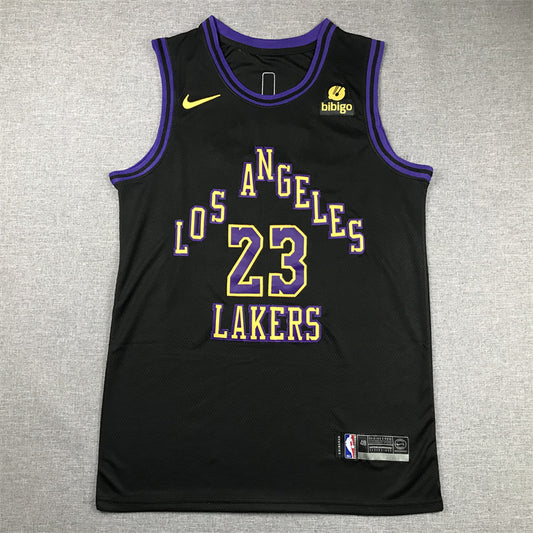 Men's Los Angeles Lakers LeBron James #23 Black 2023/24 Swingman Jersey1 - City Edition