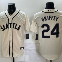 Men's Seattle Mariners Ken Griffey Jr. #24 Cream Alternate Replica Jersey