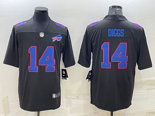 Men's Buffalo Bills Stefon Diggs #14 Black Player Jersey1
