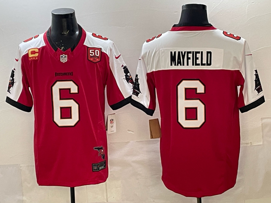 Men's Tampa Bay Buccaneers Baker Mayfield #6 Red Team Game Jersey