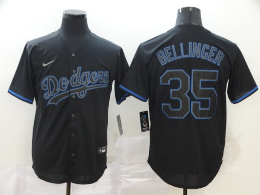 Men's Los Angeles Dodgers Cody Bellinger #35 Black Player Game Jersey1