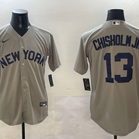 Men's New York Yankees Jazz Chisholm Jr. #13 Gray Away Limited Player Jersey1