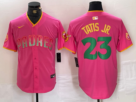 Men's San Diego Padres Fernando Tatis Jr. #23 Pink Replica Player Jersey1