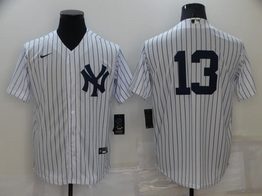 Men's New York Yankees Alex Rodriguez #13 White Replica Player Name Jersey1
